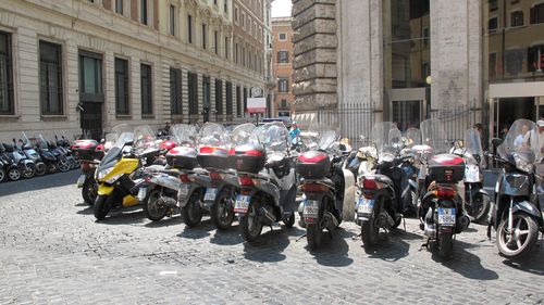Parking lot of motocycles