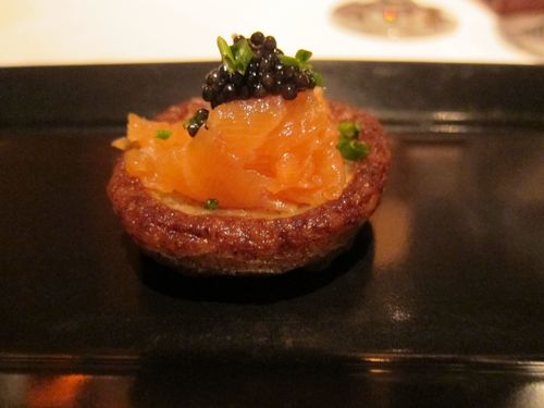 Potato:caviar:salmom