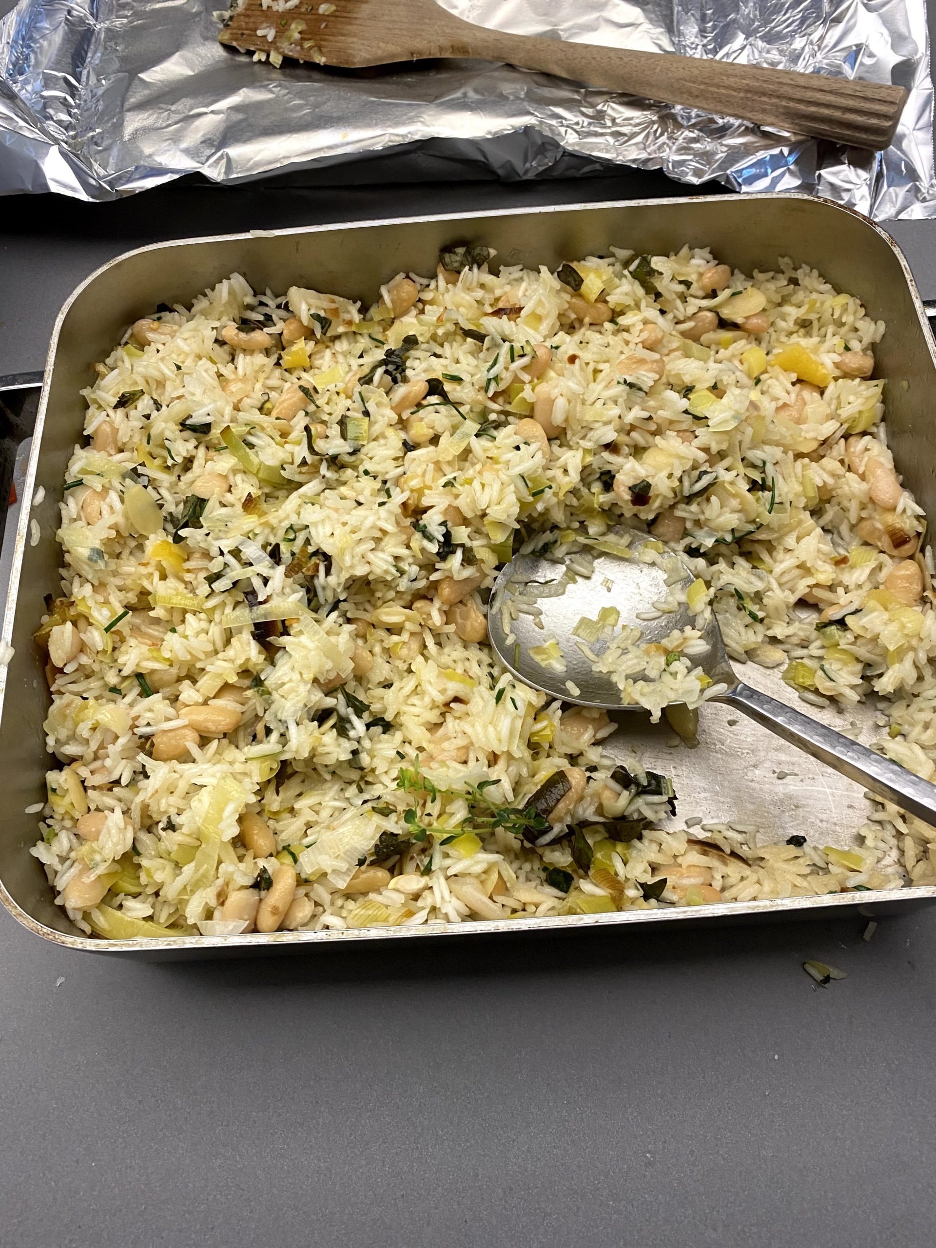 Baked Rice With White Beans, Leeks and Lemon Gotham Gal